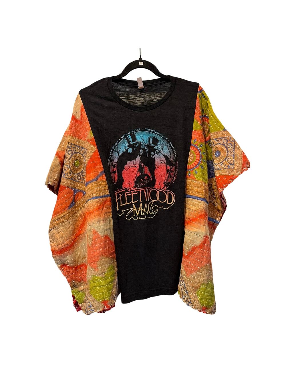 Fleetwood Mac Upcycled Kantha Tunic Top Shirt OS Handmade Boho